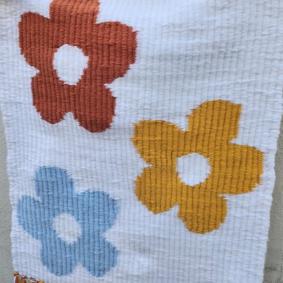 5/$100 SALE - Vintage Mid Century Style Floral Tapestry - Picture 5 of 6
